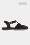 Bird Bitter Brown Suede Genuine Leather Buckle Detail Flat Sole Women's Sandals - 2