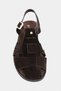 Bird Bitter Brown Suede Genuine Leather Buckle Detail Flat Sole Women's Sandals - 5