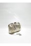 Gold Color Snake Pattern Fabric Evening Dress Portfolio Clutch Women's Handbag Can Be Used in Hand or with Long Strap - 3