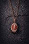 Men's and Women's Red Black Natural Stone Amulet Copper Necklace – Protective Elif Talisman Medallion