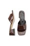 Aurora Sia Women's Heeled Slippers 0012203 Brown Patent Leather - 5