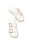 Talitha Aria Women's Double Buckle Slippers 0012410 White Rustic - 5