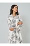 Floral Print Jalabiya with Round Drop Sleeve Trim - 2