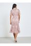 Pink All-Lace Mermaid Hem Midi Dress - 5
