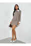 Women's Checked Button Detail Mini Dress - 3