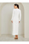 White Embellished Rhinestone Bodycon Maxi Dress - 5