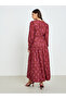 Burgundy Paisley Print Maxi Dress - 5