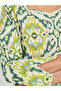 Yellow Printed Square Neck A-Line Jalabiya - 4