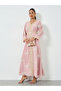 Pink Sequin Embroidered Jalabiya with Tie Belt