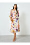 Floral Printed Ruffled Detail Midi Dress - 4