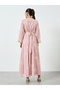 Pink Sequin Embroidered Jalabiya with Tie Belt - 5