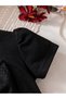 Girls Black and Red Lace Short Sleeve Dress - 4