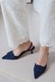 May Kare Buckle-Fastened Pointed Toe Short Kitten Heel Dark Brown Suede Women's Shoes - 6