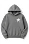 Oversize Unisex Star Printed Hooded Sweatshirt