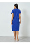 Blue Short Sleeve Printed T-Shirt Dress - 4