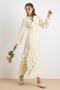 Layered Skirted Chiffon Dress with Gathered Waist Yellow 9428-E