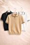 Men's 3-Piece Set Ribbed Knitwear Polo Collar Half Zipper Comfortable Fit T-Shirt