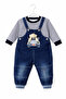 Eid-Themed Baby Boy Denim Salopet Set with Teddy Bear and Striped Bodysuit, 2-Piece Set, 1 Year Old (2 and 3 Years Old Are Out of Stock) - 3