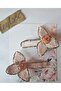 Handmade, Crystal Stone, Sequined, Velvet Fabric, Special Design, Powder Color, Buckle Set 5, Gift - 6