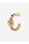 24mm pave heart hoops - 3