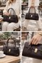 Women's Gold Lock and Charm Detailed Vintage Hand and Shoulder Bag - 3