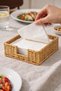 Rattan Wicker Napkin Holder Set of 4 17.5X17.5X6.5 cm – Decorative Presentation Holder Compatible with Standard Napkins - 7