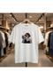 Strappy Girl Print Detailed Oversize T-Shirt Regular Fit 100% Cotton T-Shirt
