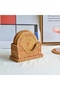 Rattan Bamboo Wicker Round Coasters Set of 6 & Decorative Cup Stand - 3