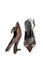 Women's Brown Satin Medium Heel Stiletto with Bow New Season Hk1092