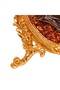 Handmade Two-Wolf Amber Painting – Natural Amber Artwork with Decorative Frame - 6