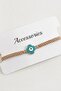Nrzsnt Flower Evil Eye Macrame Braided Bracelet (10443) - Brown - 3