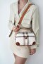 Cream - Tan Plaid Women's Crossbody Bag Sp1094