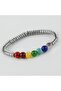 Nrzsnt 7-Piece Natural Stone Chakra Bracelet - (11548) Silver Color - 3