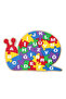 Wooden Base and 3D Printed Alphabet Puzzle - Educational Toy with Snail Figure