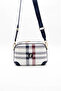 White - Navy Blue Plaid Women's Crossbody Bag Sp1094