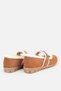 Women's Tan Fur Buckle Mary Jane Ballerinas - 4