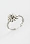 Nrzsnt Flower Stone Ring - (15757) Silver Color - 2