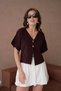 Heart Button Detailed Short Sleeve Knitwear Cardigan Ss26Hi0002 - 6