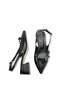 Elara Gala Women's Pointed Toe Open Back Heeled Shoes 0012150 Black - 4