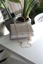 Women's Gold Laser Cut Metal Handle Covered Evening Dress Bag - 3