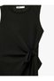 Sleeveless Black Women's Dress with Tie Detail 6Sak80019Ek - 6