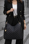 Women's Monogram Black Charm Detailed Zipper Closure Hand and Shoulder Bag Toli - 2