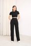 Premium Modal Fabric Cropped Set – High-Waist Wide-Leg Trousers Two-Piece Set - 6
