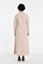 Zippered Collar Relaxed Fit Burgundy Long Dress - 8