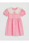 Pink Baby Collar Balloon Sleeve Girl's Dress