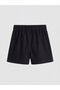 Black Pleated Girls' Gabardine Shorts Skirt - 2