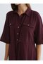 Özmarka New Season Gathered Crepe Shirt Dress - 5