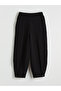 Lcw Visionblack Textured Women's Trousers with Elastic Waist