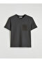 Anthracite Crew Neck Embroidered Women's T-Shirt