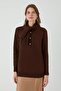 Red Pine Flar Detail Sweater Brown